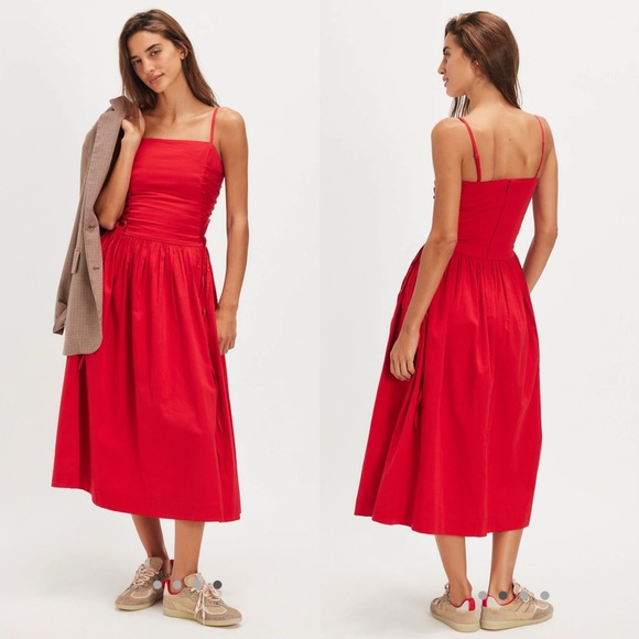 Damson Madder Red Angelina Midi Dress - Picture 4 of 16